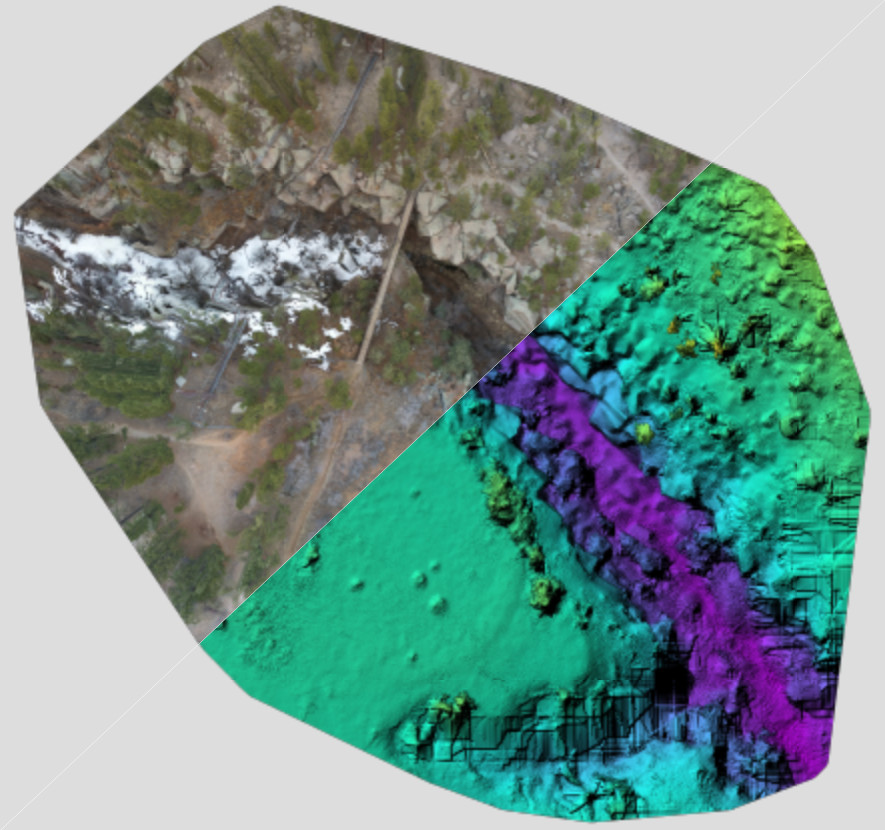 Drone map surface model composite