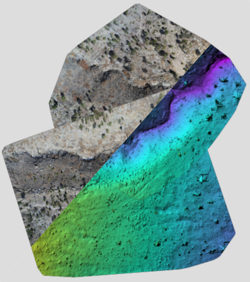 Drone map surface model composite